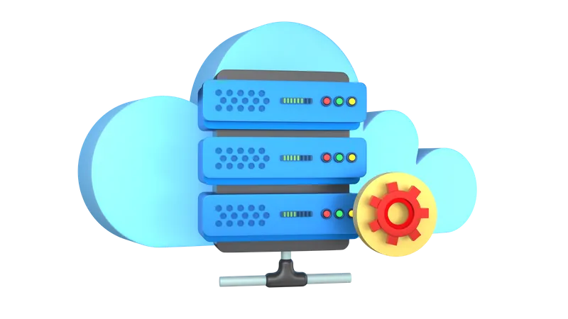 Cloud Server Setting  3D Illustration