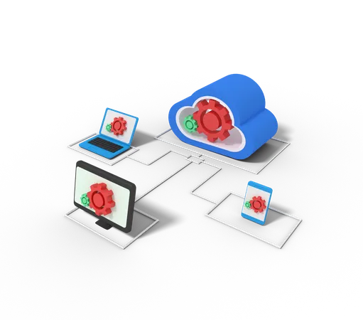 Cloud Server Setting 3D Icon