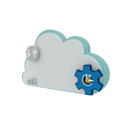 Cloud Server Speed Mode  3D Icon