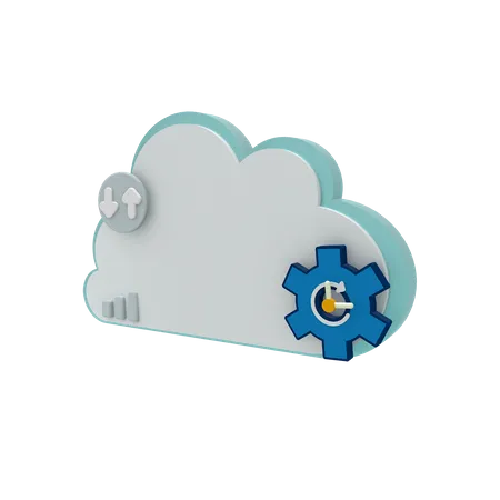 Cloud Server Speed Mode  3D Icon