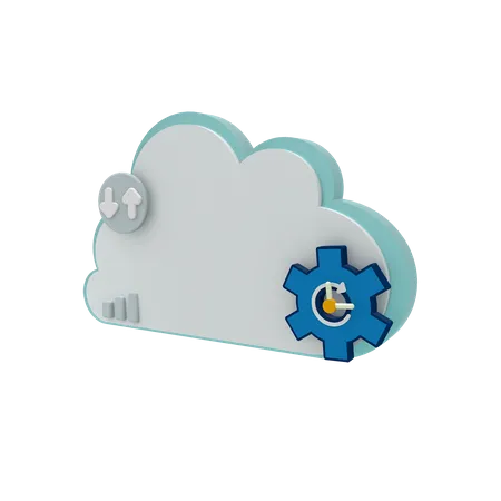Cloud Server Speed Mode 3D Icon