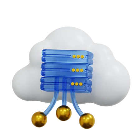 Cloud-Server-Symbol für Datenspeicherung und Wirtschaftlichkeit  3D Icon