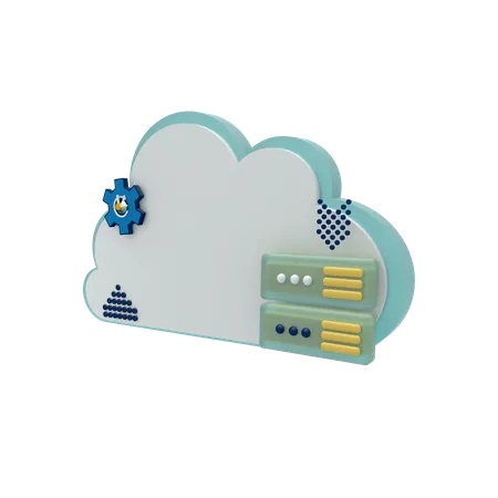 Cloud Server Transfer Mode 3D Icon