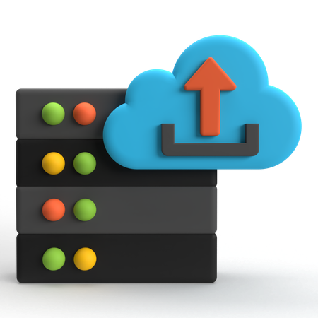 Cloud Server Upload  3D Icon