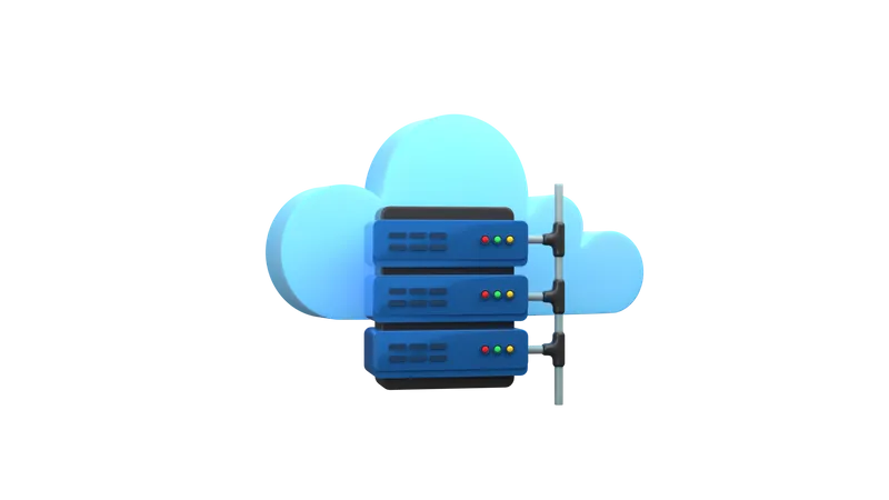 Cloud-Server-Verbindung  3D Illustration