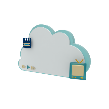 Cloud Server Video Mode  3D Icon