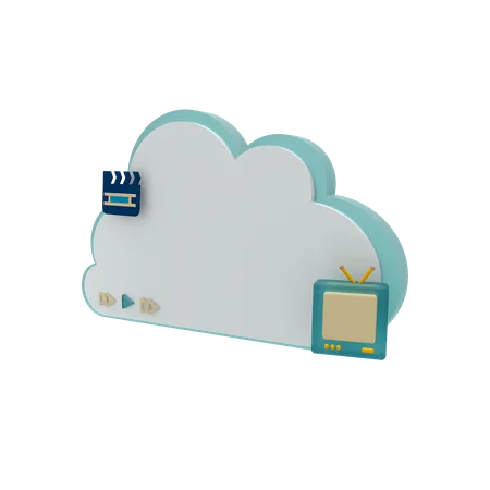 Cloud Server Video Mode  3D Icon