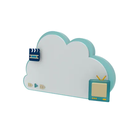 Cloud Server Video Mode 3D Icon