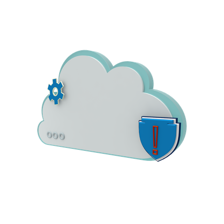 Cloud Server Warning Mode  3D Icon