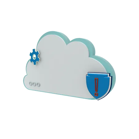 Cloud Server Warning Mode  3D Icon