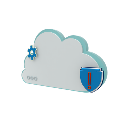 Cloud Server Warning Mode 3D Icon