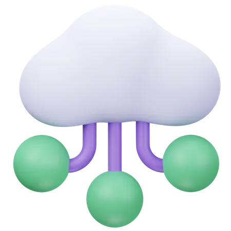 Cloud Service  3D Icon