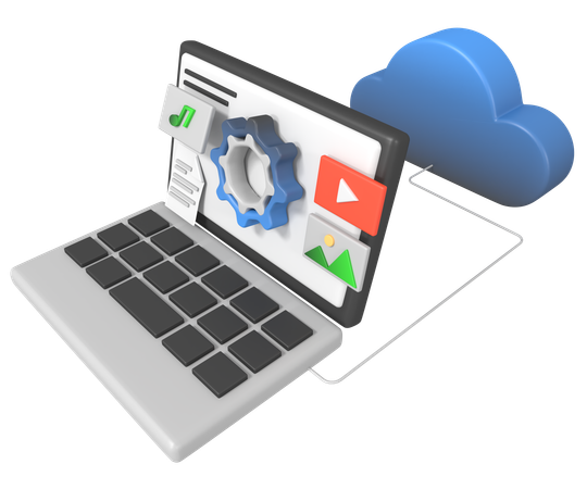 Cloud services  3D Icon