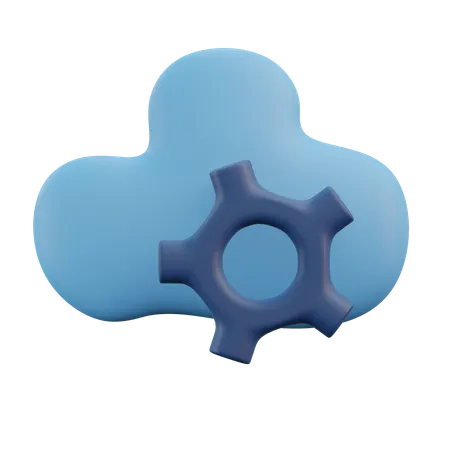 Cloud Setting Cloud Computing 3 D Icon Illustration With Transparent Background 3D Icon