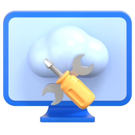 Cloud setting  3D Icon