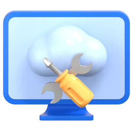 Cloud setting  3D Icon