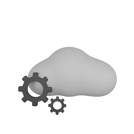 Cloud Setting  3D Icon