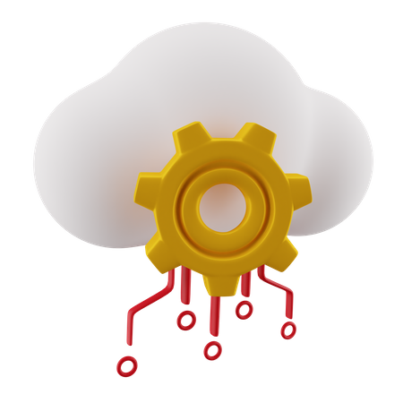 Cloud Setting  3D Icon