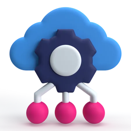 Cloud Setting  3D Icon