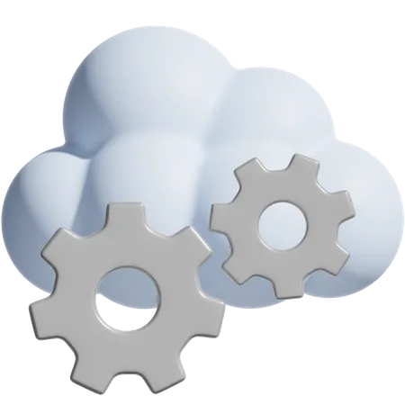 Cloud Setting  3D Icon