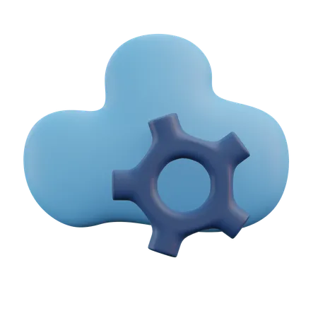 Cloud Setting  3D Icon