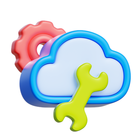 Cloud Setting  3D Icon