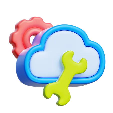 Cloud Setting  3D Icon