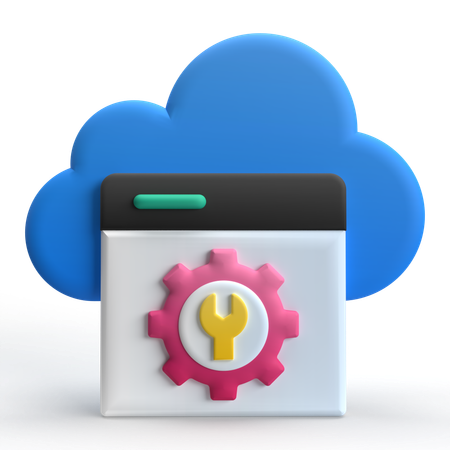 Cloud Setting  3D Icon