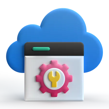 Cloud Setting  3D Icon