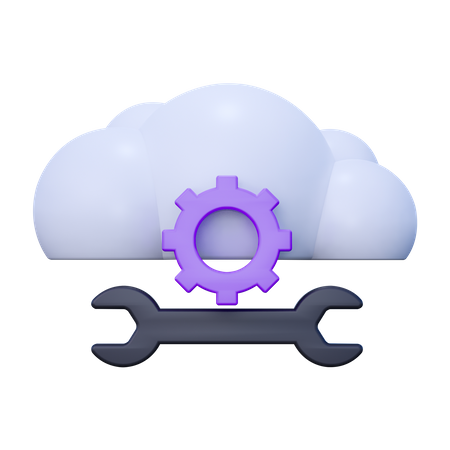 Cloud Setting  3D Icon