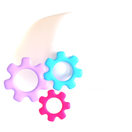 Cloud Setting  3D Icon