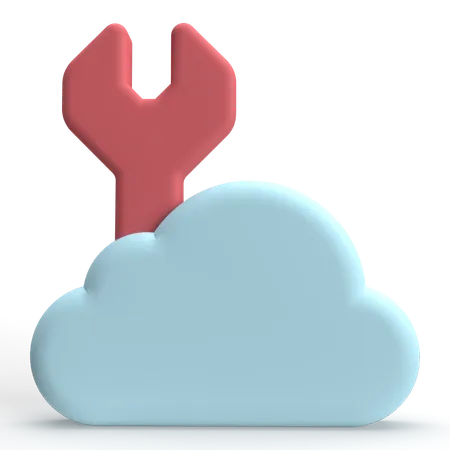 Cloud Setting  3D Icon