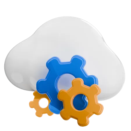 Cloud Setting  3D Icon