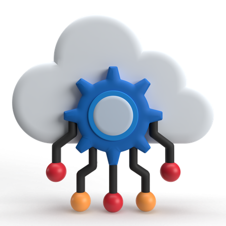 Cloud Setting  3D Icon