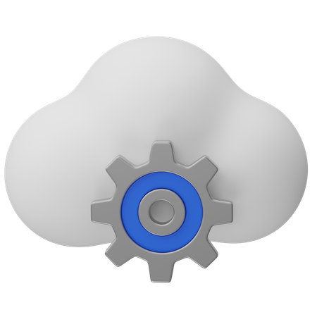 Cloud setting  3D Icon