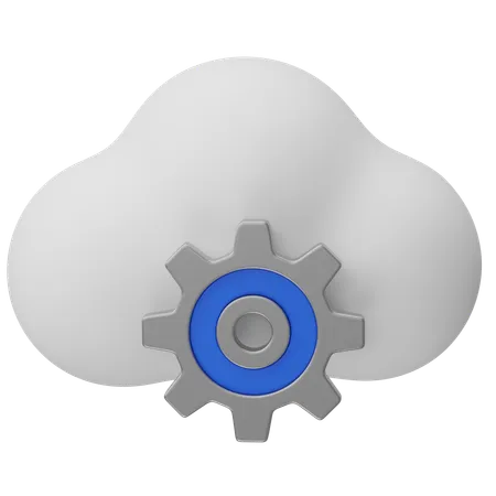 Cloud setting  3D Icon