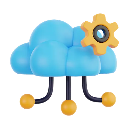 Cloud Setting  3D Icon
