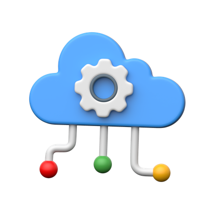 Cloud Setting  3D Icon