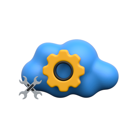 Cloud Setting  3D Icon