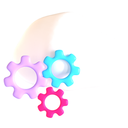Cloud Setting  3D Icon