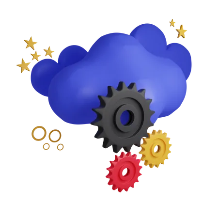 Cloud Setting 3 D Illustration Contains PNG BLEND And OBJ Files 3D Icon