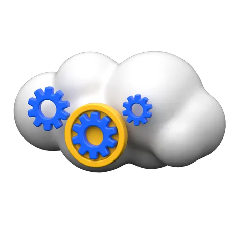 Cloud Setting  3D Icon