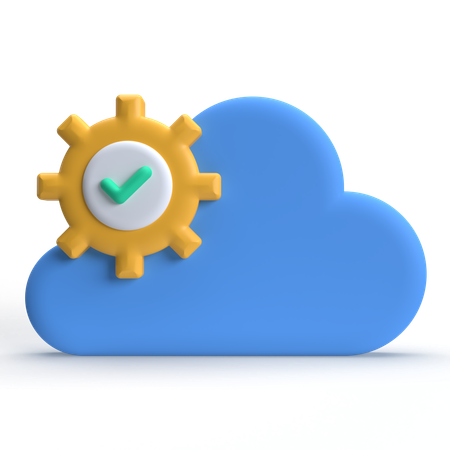 Cloud Setting Done  3D Icon