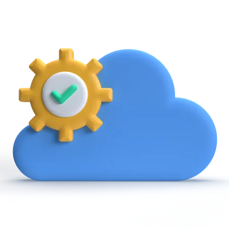 Cloud Setting Done  3D Icon