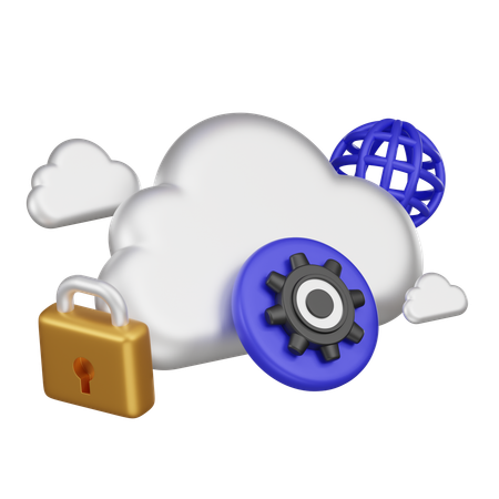Cloud Settings  3D Icon