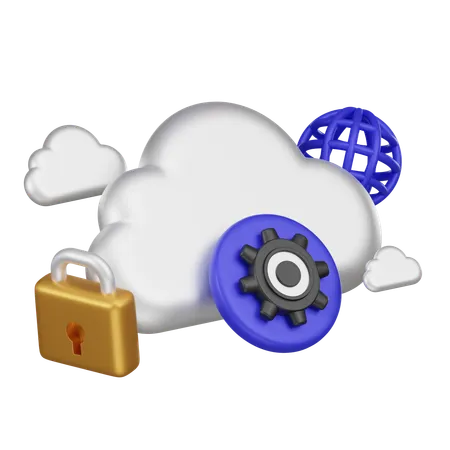 Cloud Settings  3D Icon