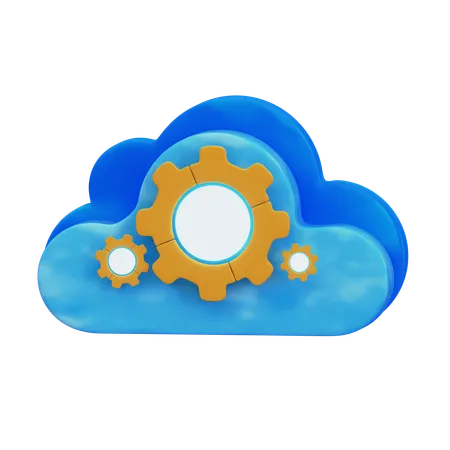 Cloud Settings Gear  3D Icon