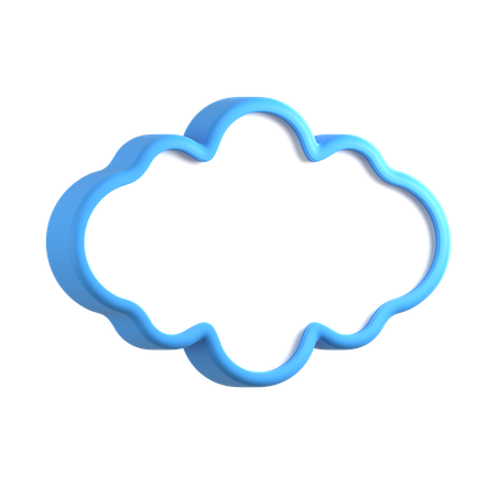 Cloud Shaped Text Box  3D Icon