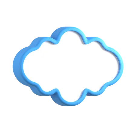 Cloud Shaped Text Box  3D Icon