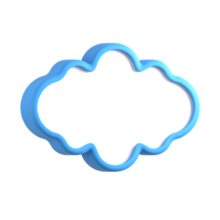 Cloud Shaped Text Box  3D Icon